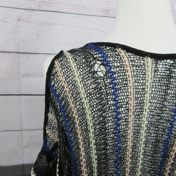 L Space Swim Cover Up Womens One size Black Knit striped pull over beach - Picture 3 of 13